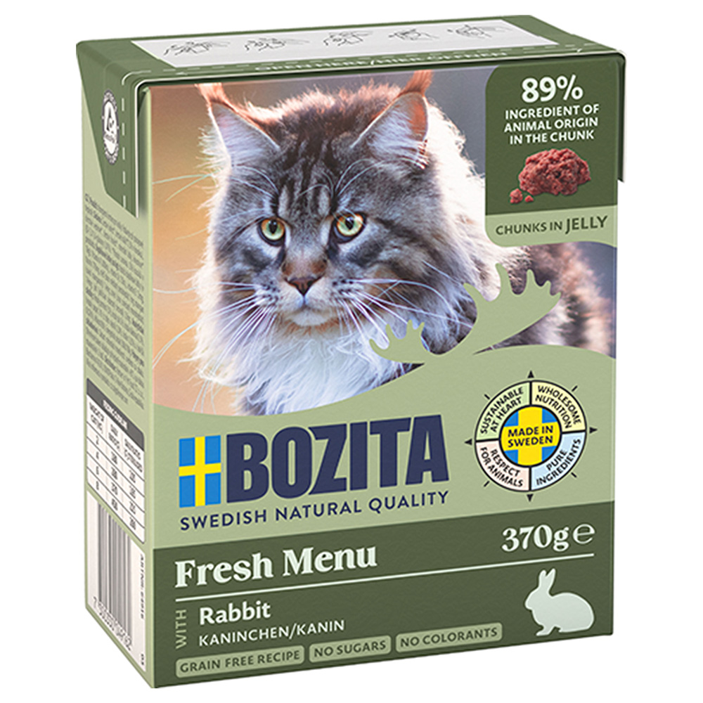 24x370g Stukjes in Gelei met Konijn Bozita Kattenvoer