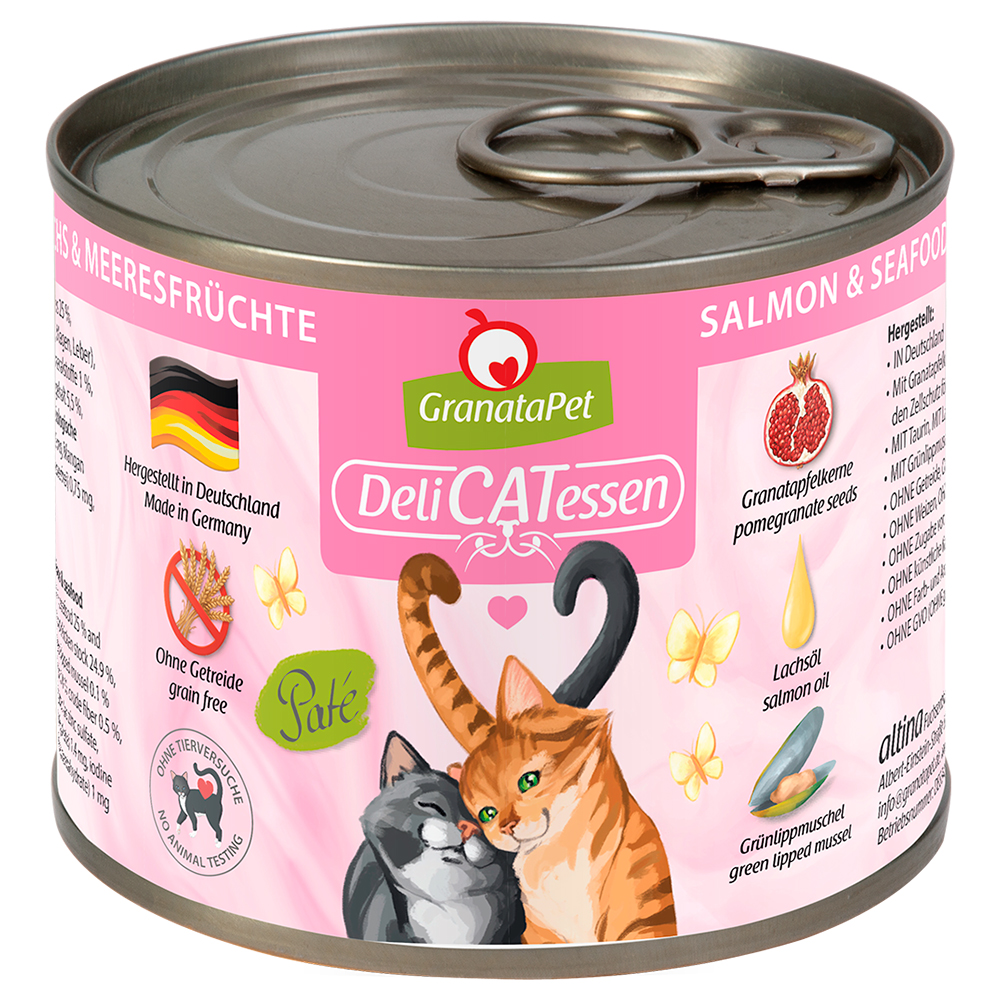 24x200g Spaarpakket Granata Pet DeliCatessen Zalm & zeevruchten Kattenvoer