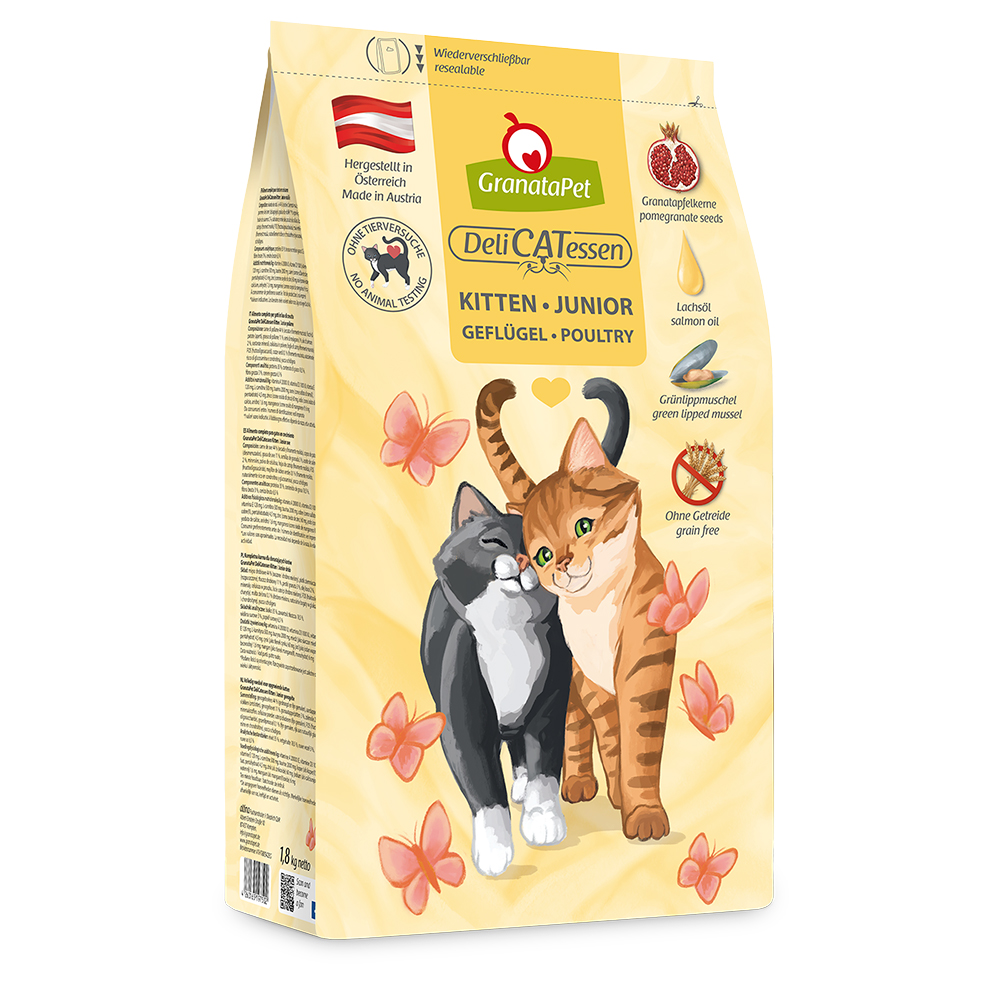 2×1,8kg GranataPet Kitten Gevogelte Kattenvoer