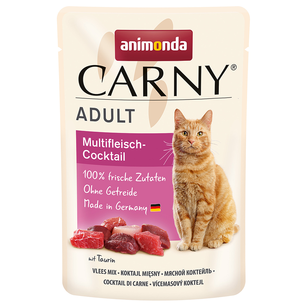 24x85g Maaltijdzakjes Multivlees-cocktail Animonda Carny Kattenvoer