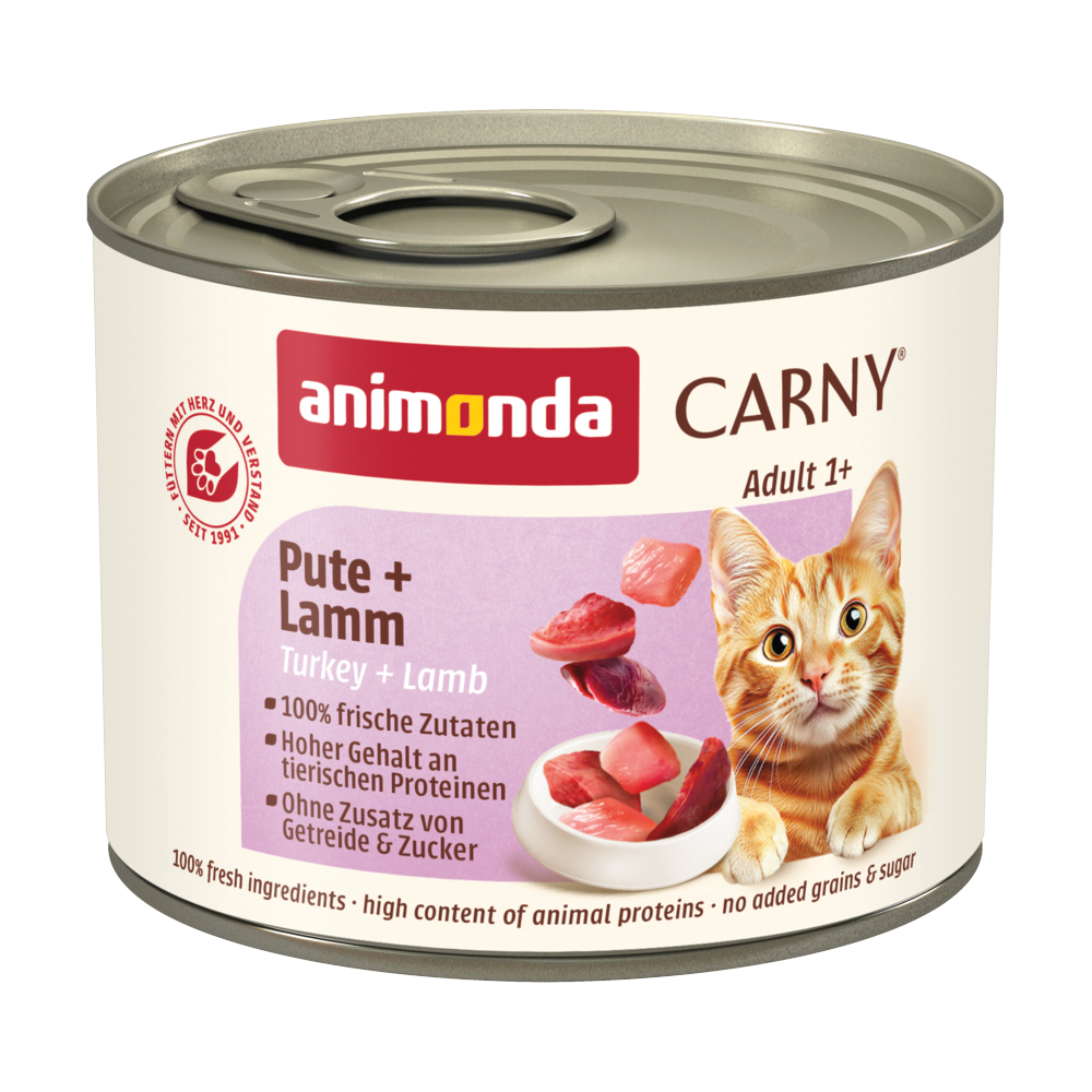 6x200g Adult Kalkoen & Lam Animonda Carny Kattenvoer