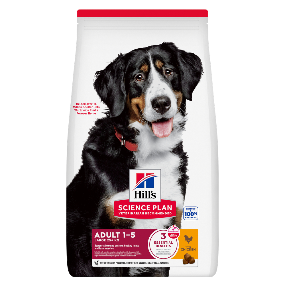 Hill’s Science Plan Adult 1-5 Large met Kip  – 14 + 4 kg gratis!