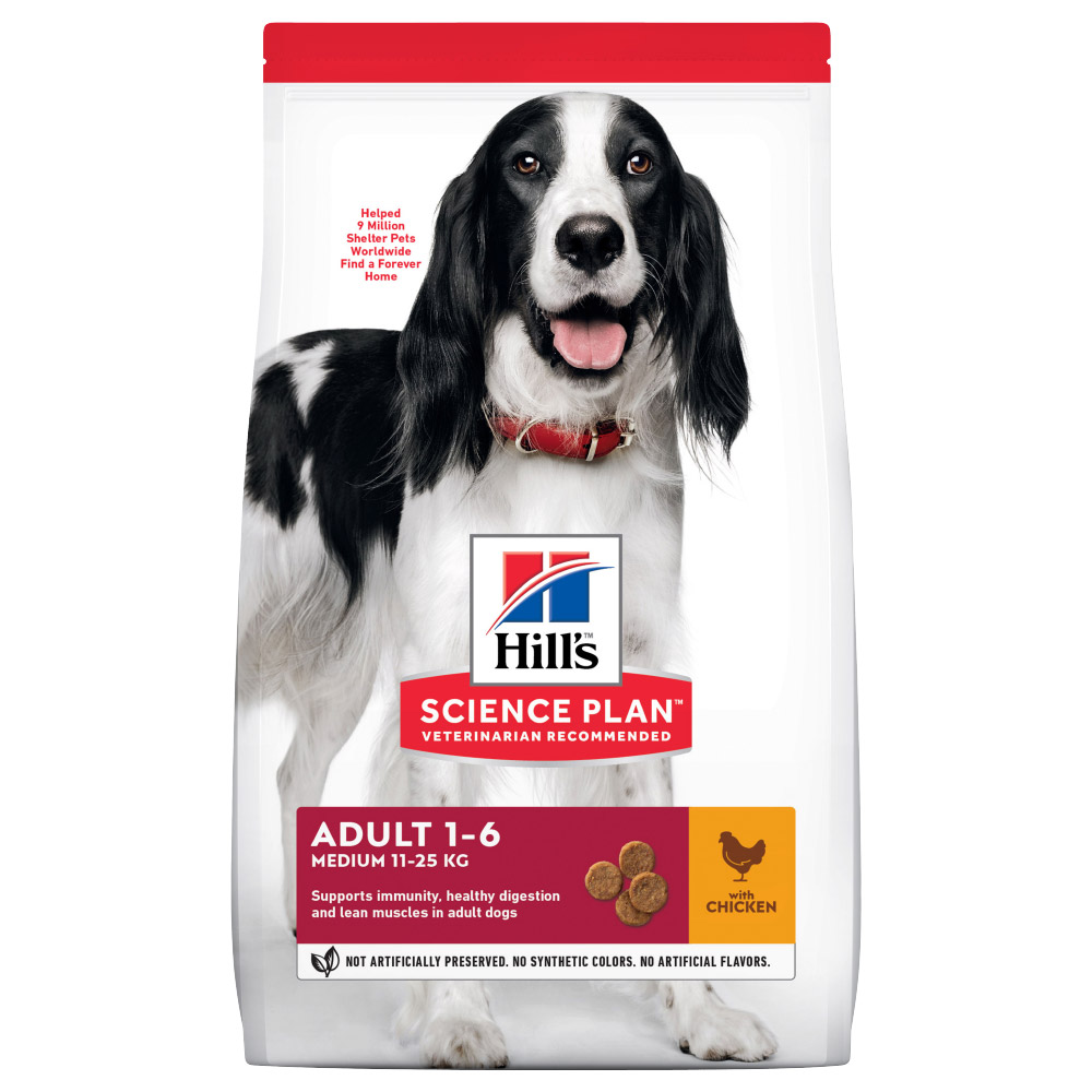 Hill’s Science Plan Adult 1-6 Medium met Kip  – 6 kg