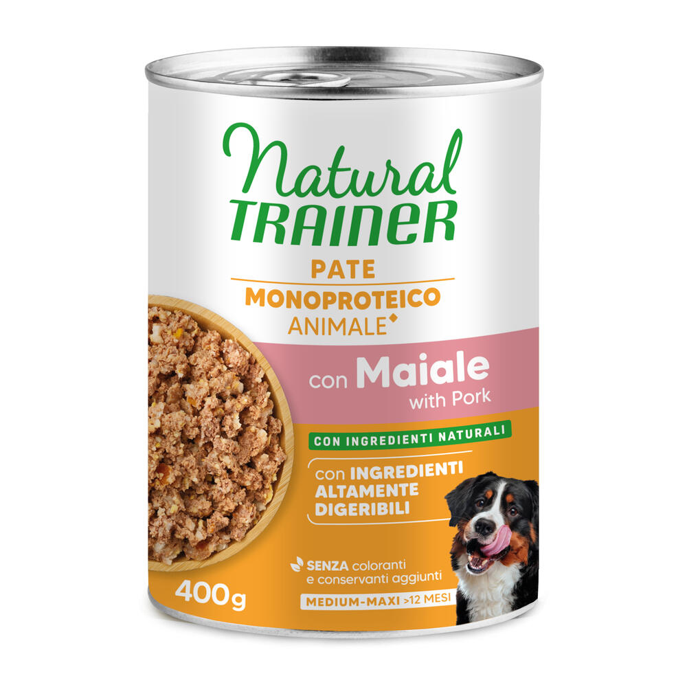 24x400g met Varkensvlees & Volkoren Sensitive Trainer Natuurlijk Umido Cani