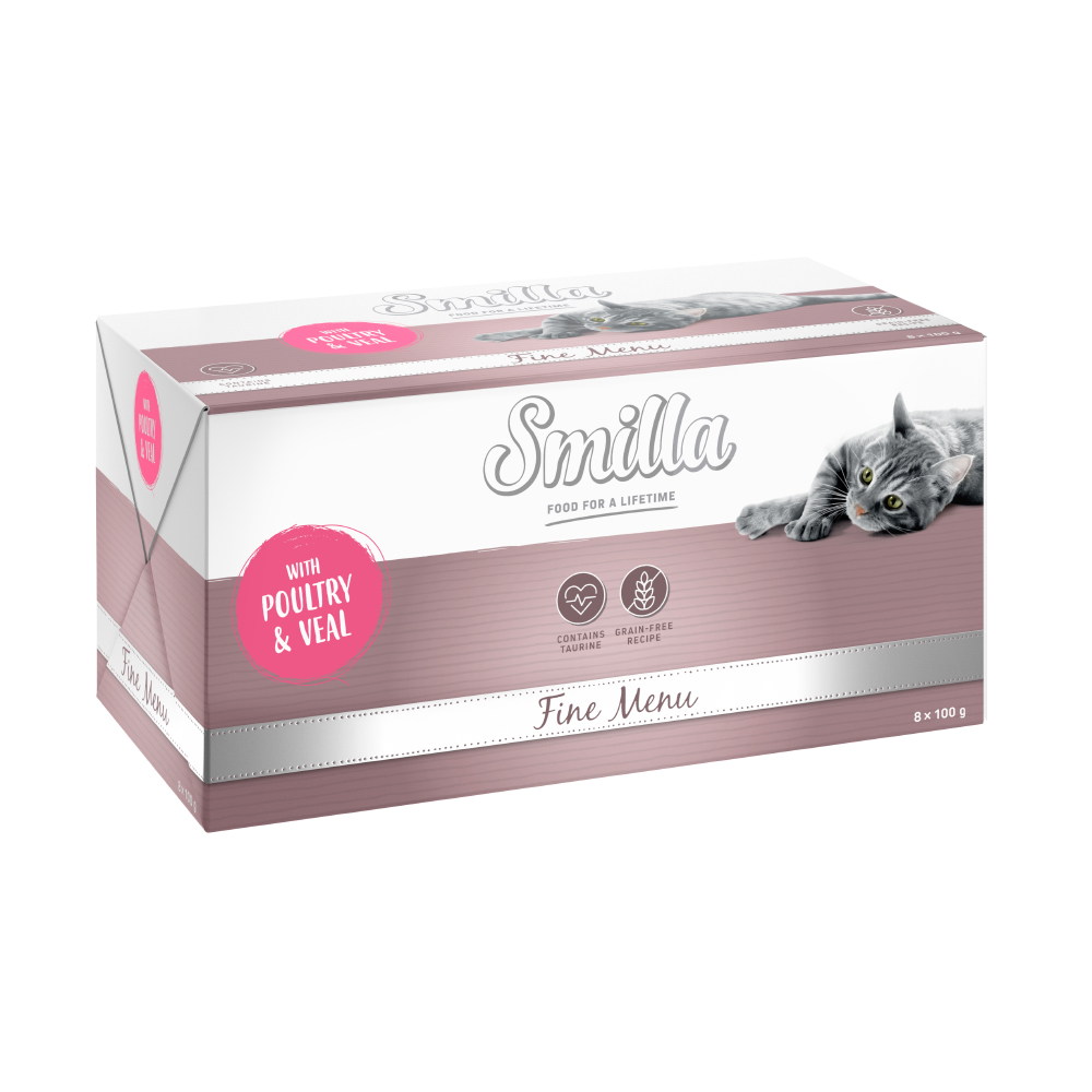 8x100g Gevogelte/Kalf Smilla Fine Menu Kattenvoer