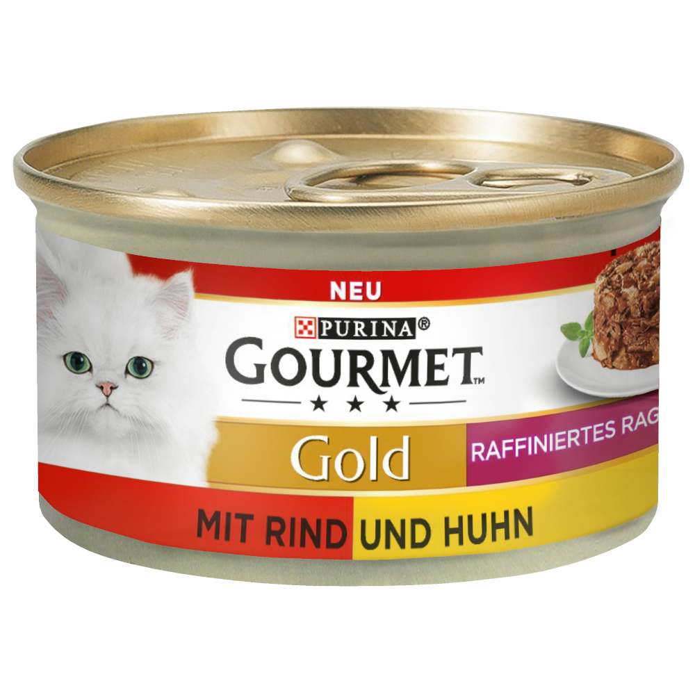 48x85g Rund en Kip Duo Gourmet Gold Kattenvoer