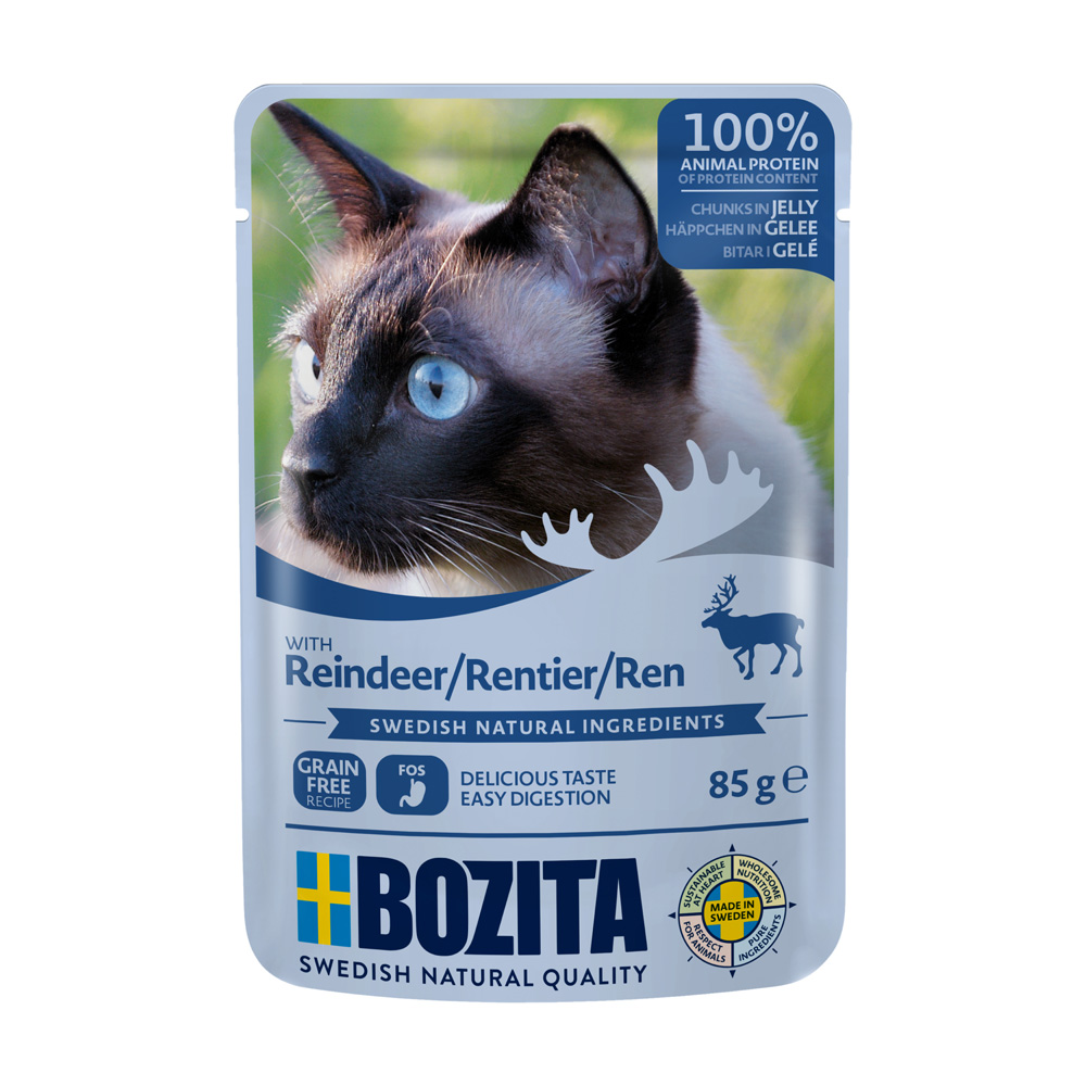 12x85g Stukjes in Gelei Pouch Rendier Bozita Kattenvoer