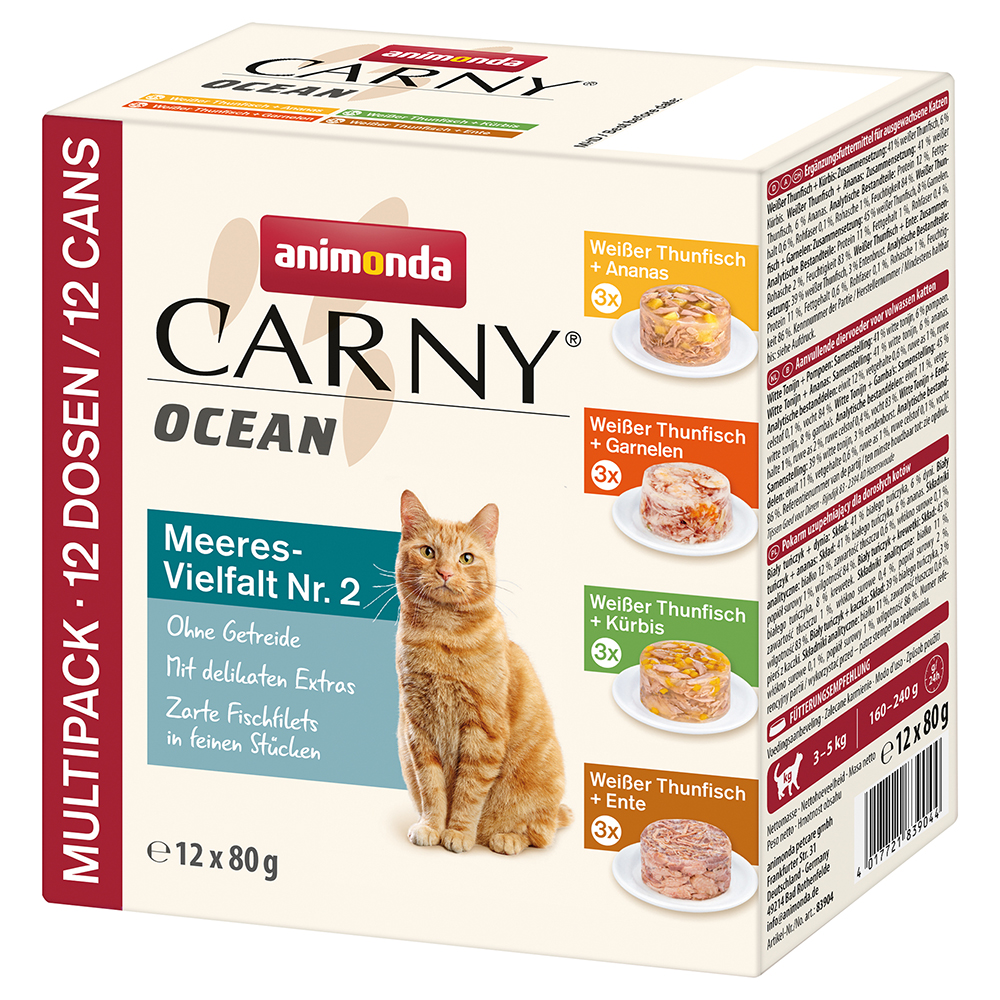 12x80g Ocean Ocean Mix II (4 soorten) animonda Carny Kattenvoer