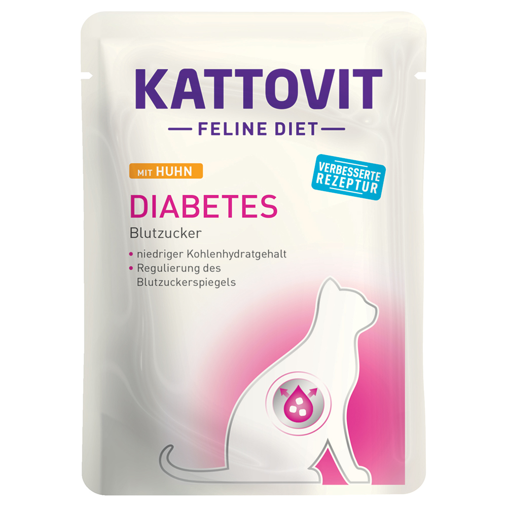 24x85g Feline Diabetes/Gewicht Kattovit Kip Kattenvoer nat