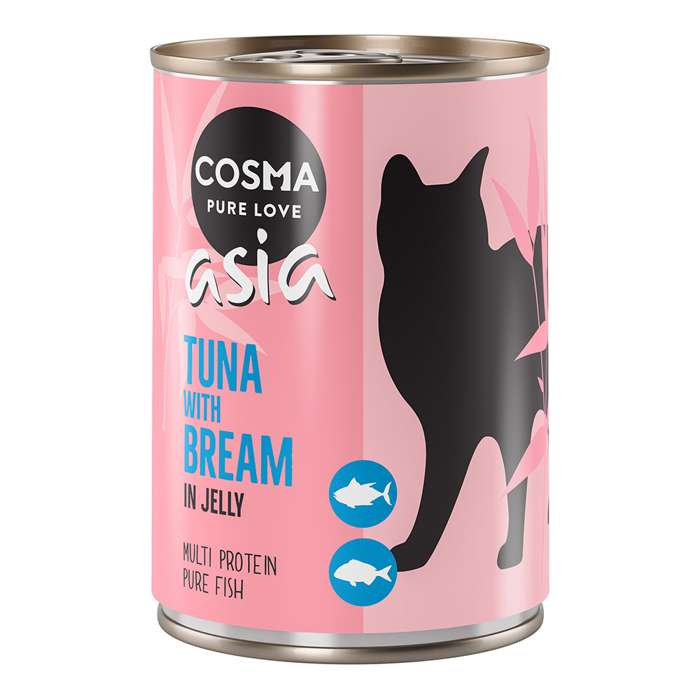 6x400g Tonijn met Brasem Thai/Asia in Gelei Cosma Kattenvoer