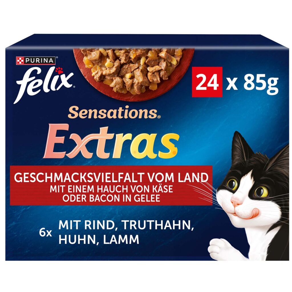 96x85g Van het Land Felix Sensations Extra Kattenvoer