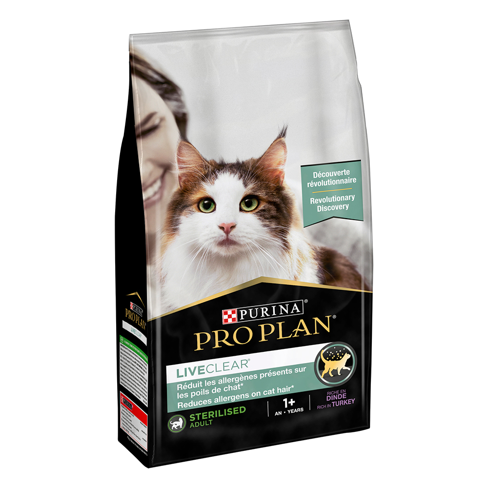 2×1,4kg LiveClear Sterilised Adult Kalkoen Pro Plan Kattenvoer