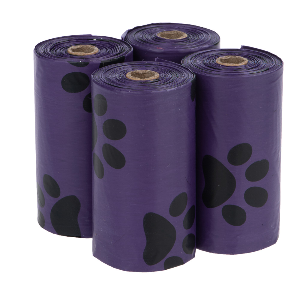 Hondenpoepzakjes met Geur 4 Rollen à 15 Zakjes lila, Lavendel Hond