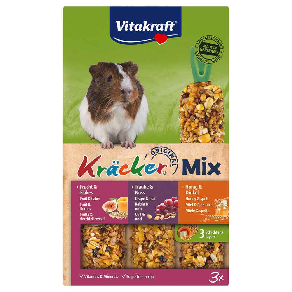 3×3 Combi (Honing, Vruchten, Noten) Vitakraft Cavia Biscuits Trio-Mix