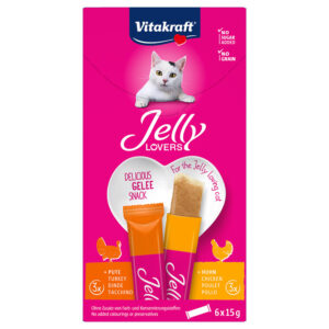 24x15g Vitakraft Jelly Lovers Kip & Kalkoen Kattensnack