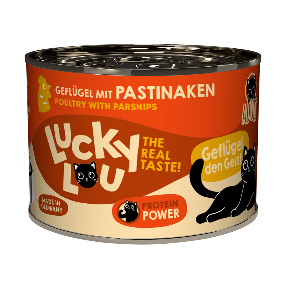 6x200g Lucky Lou Lifestage Adult Gevogelte Kattenvoer nat