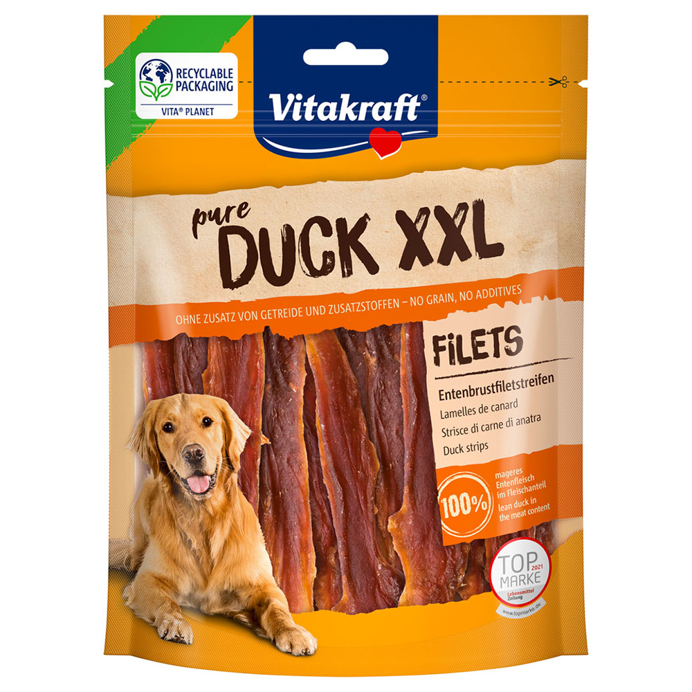 2x250g pure DUCK XXL Eendenrepen Vitakraft Hondensnacks