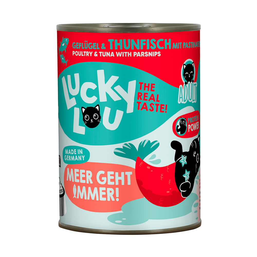 6x400g Lucky Lou Adult Gevogelte & Tonijn nat kattenvoer