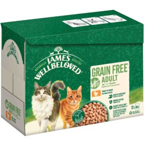 12x85g Adult Kalkoen James Wellbeloved Kattenvoer nat