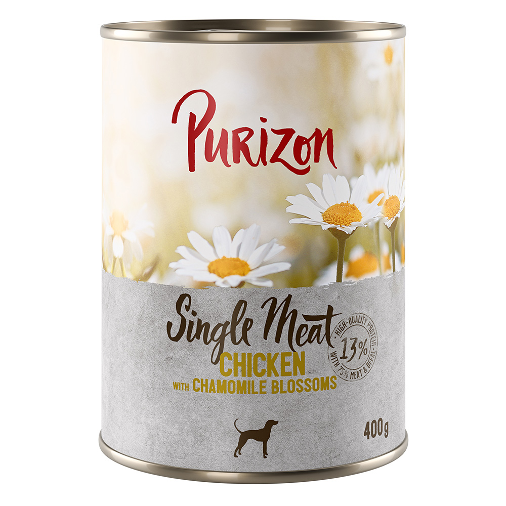 Voordeelpakket: Purizon Single Meat 24 x 400 g – Kip met kamillebloesem