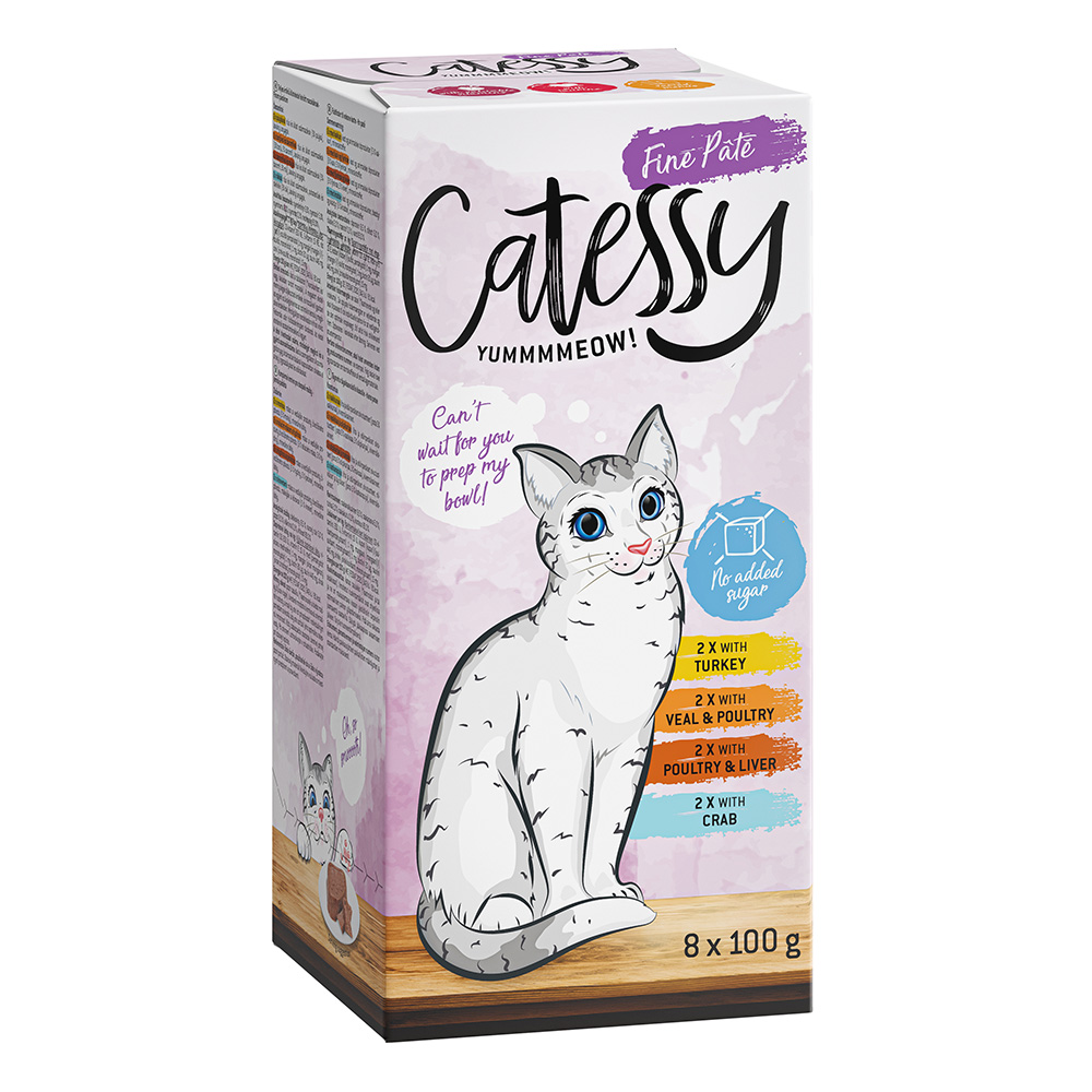 8x100g Fijne Paté Mix I Catessy Kattenvoer Kuipjes