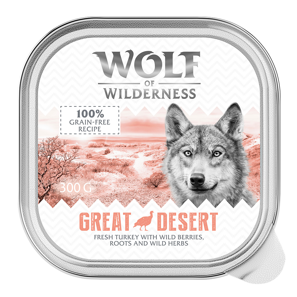 6x300g Adult Great Desert kalkoen Wolf of Wilderness Hondenvoer