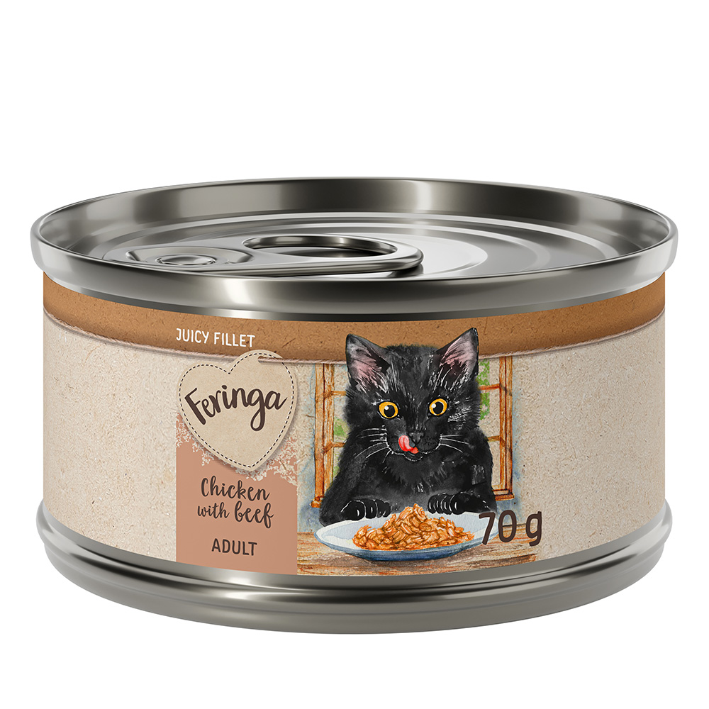 24x70g Kip met Rund Feringa Juicy Fillet Katten Natvoer