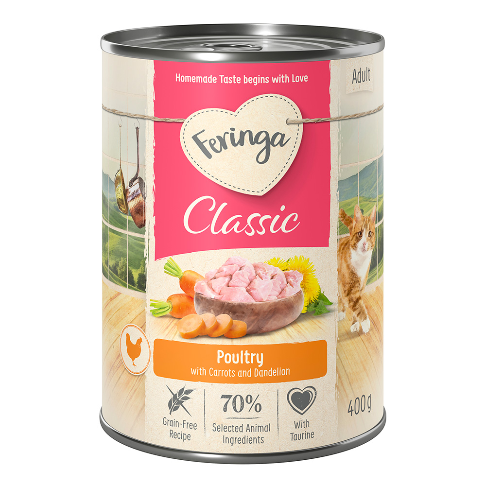 6x400g Gevogelte Classic Meat Menu Feringa Kattenvoer