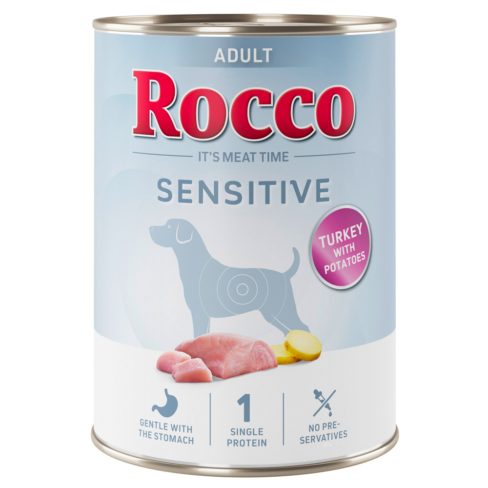 Rocco Sensitive 6 x 400 g / 800 g Nieuw Recept – 6 x 400 g: Kalkoen met Aardappel