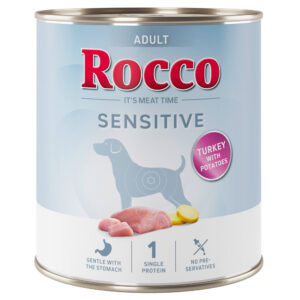 Rocco Sensitive 6 x 800 g Hondenvoer – Nieuw Receptuur- 6 x 800 g: Kalkoen met Aardappelen