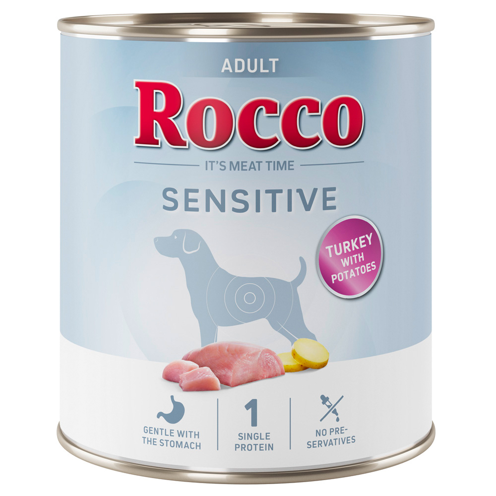 Rocco Sensitive 6 x 800 g Hondenvoer – Nieuw Receptuur- 6 x 800 g: Kalkoen met Aardappelen