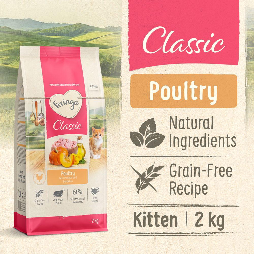 Feringa Kitten Classic gevogelte – Nieuw Recept: Voordeelpakket 10 kg (5 x 2 kg)