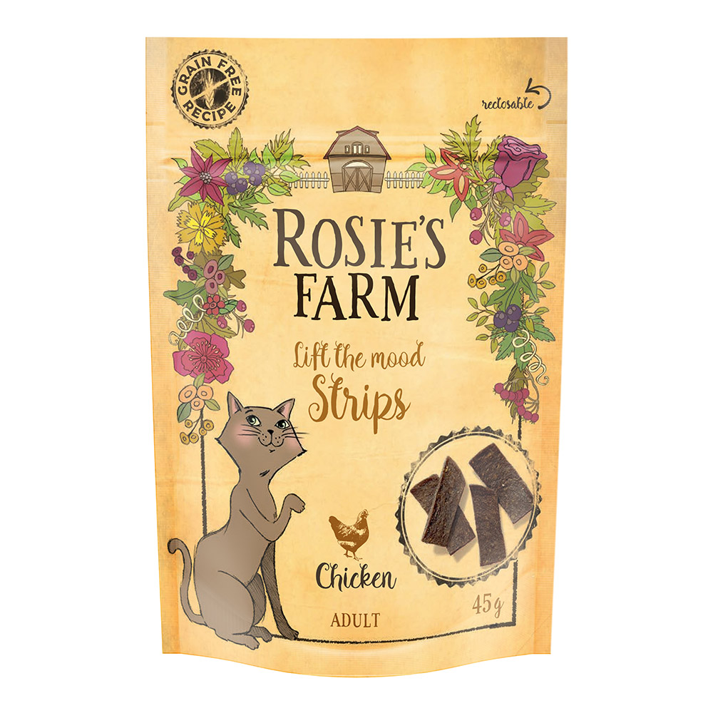 Rosie’s Farm Snack Strips Kip – 3 x 45 g