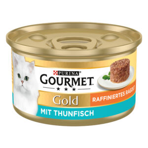 50% korting! 2 x 12 x 85 g of 2 x 24 x 85 g Gourmet Gold natvoer voor katten  – Verfijnde ragout: tonijn 24 x 85 g