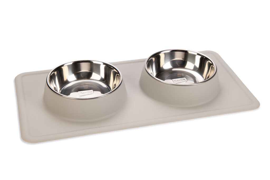 Karlie Diner Set Siliconen Dex 2X350ml Ø14cm Grijs Voerbak/Waterbak Hond
