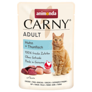 animonda Carny Maaltijdzakjes 12 x 85 g Kattenvoer – Kip & Tonijn