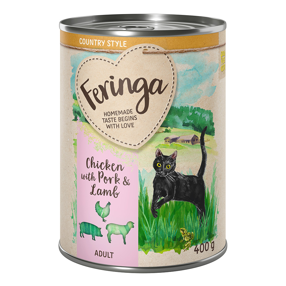 Feringa Country Style Menu 6 x 400 g – Kip, Lam, Varken
