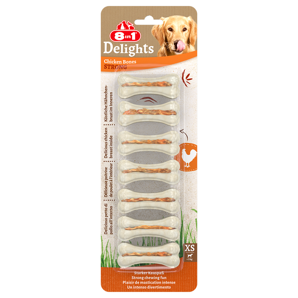 8in1 Delights Strong Kauwkluif – XS, 140 g (7 stuks)