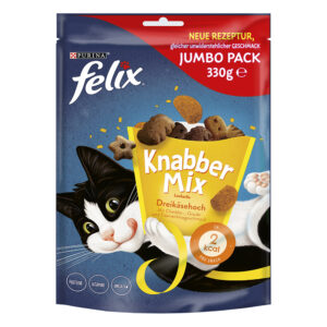 2x330g Knabbel Mix 3 Kazen Felix Kattensnacks