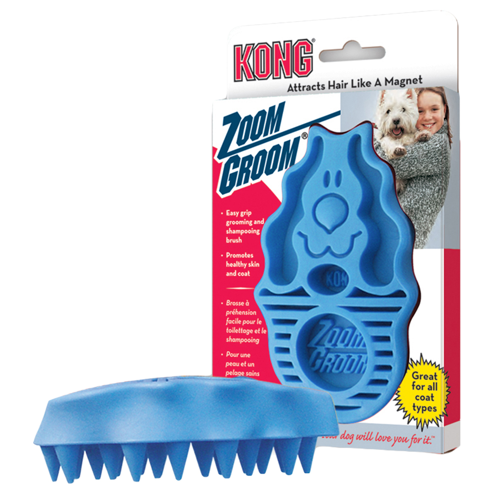 Kong Dog Massageborstel  Zoom Groom – Blauw