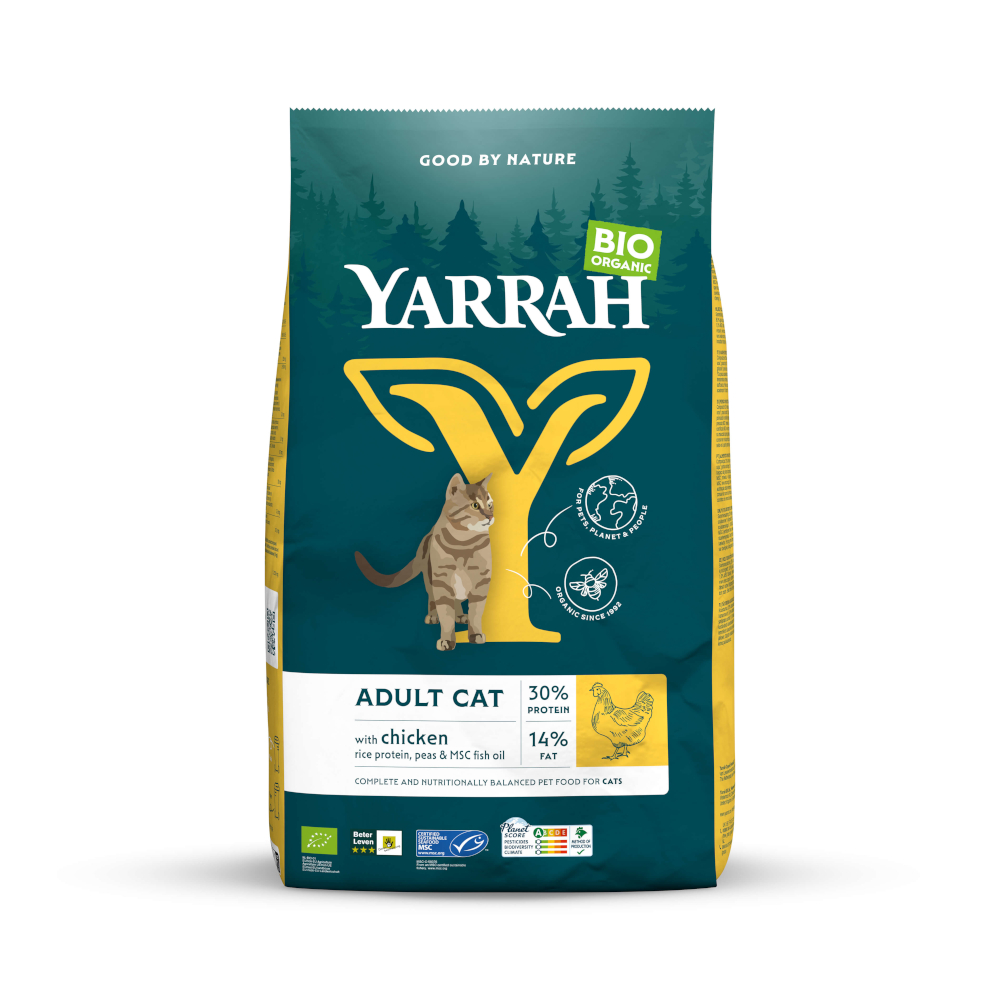 2x10kg Yarrah Bio met Kip Kattenvoer droog