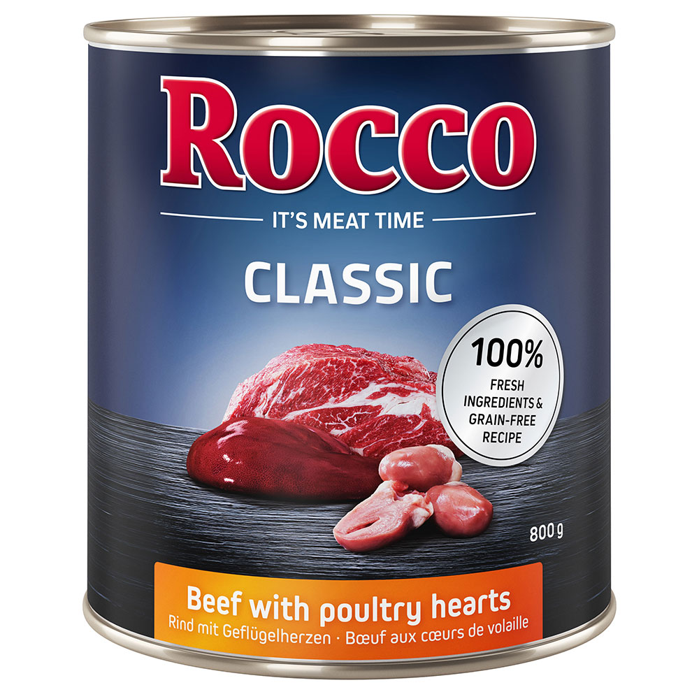 24x800g Rund met Gevogeltehart Rocco Hondenvoer