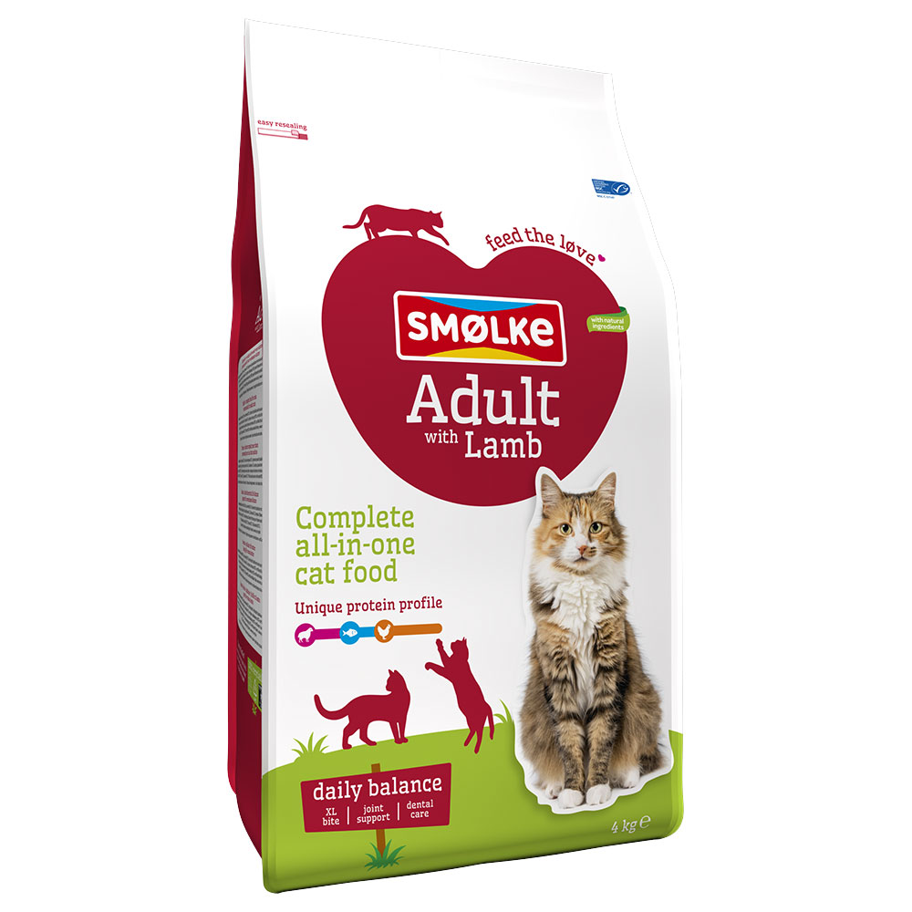 4kg Smølke Kattenvoer Adult met Lam Kattenvoer droog