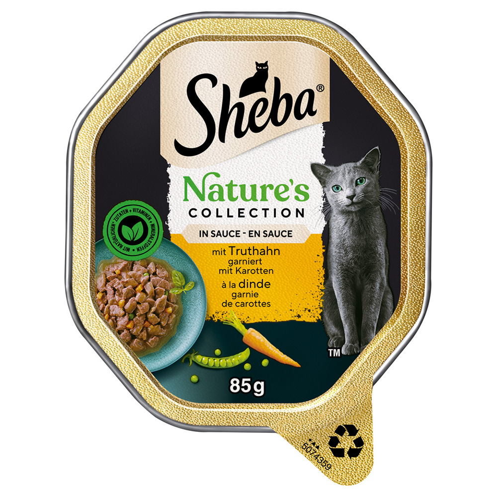 22x85g Kalkoen in Saus Nature’s Collection Sheba Kattenvoer