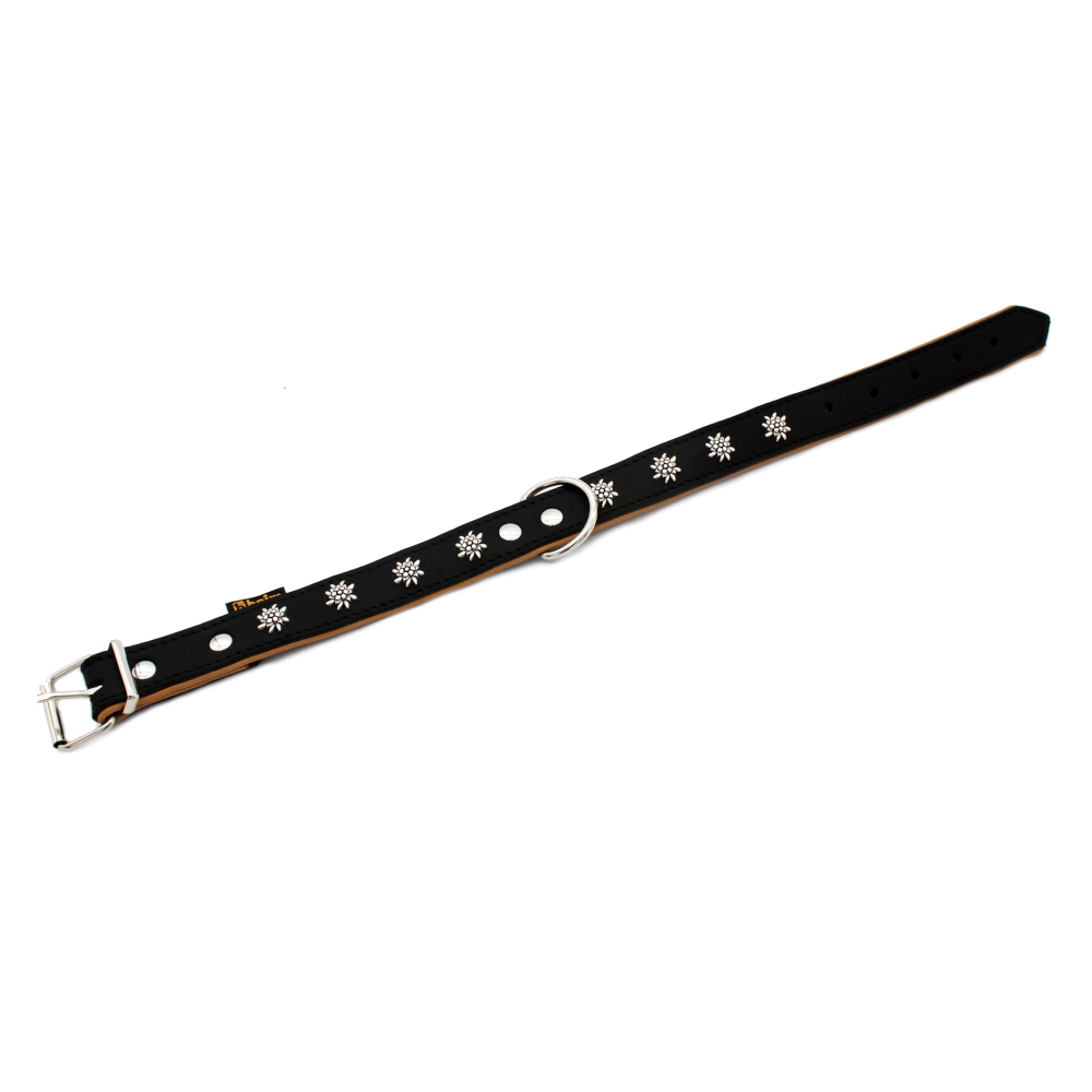 Heim Halsband Edelweiß 50cm Halsomvang B25mm zwart/beige Hond