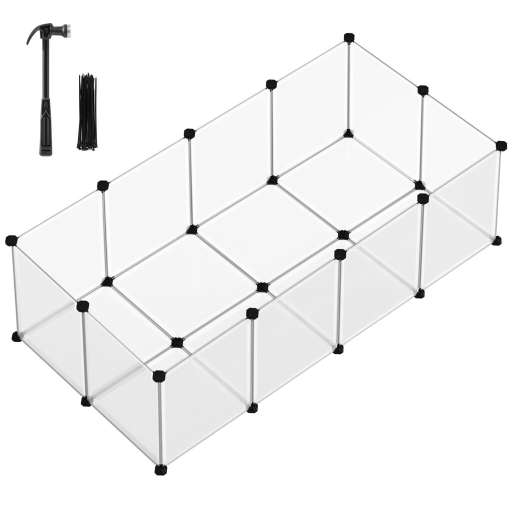 Songmics Cabinet aus Plastik, weiß 143x73x46cm Freigehege