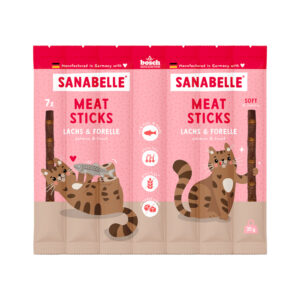 Voordeelpakket: 16x35g Sanabelle Meat Sticks Zalm & Forel Katten Snacks