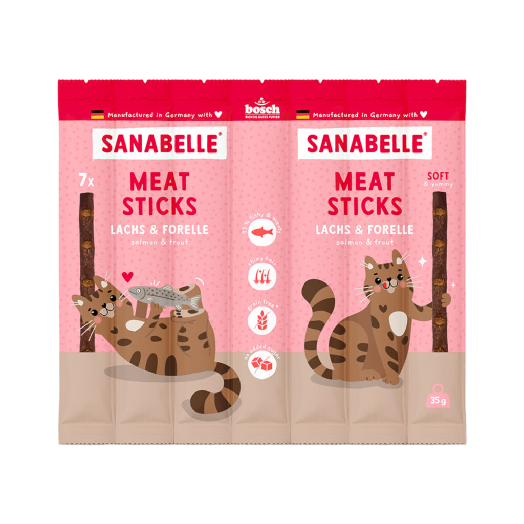 35g Sanabelle Meat Sticks Zalm & Forel Katten Snacks