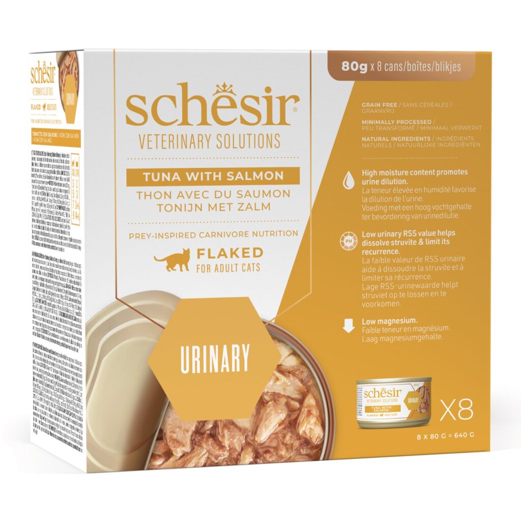 24x80g Schesir Veterinary Solutions Urinary tonijn & zalm natvoer voor katten