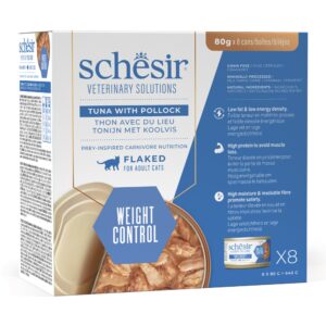 24x80g tonijn & koolvis Schesir Veterinary Solutions Weight Control natvoer voor katten